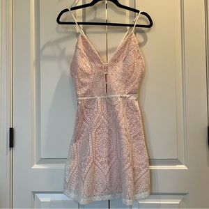 Vici Collection Blush Embroidered Skater Dress S